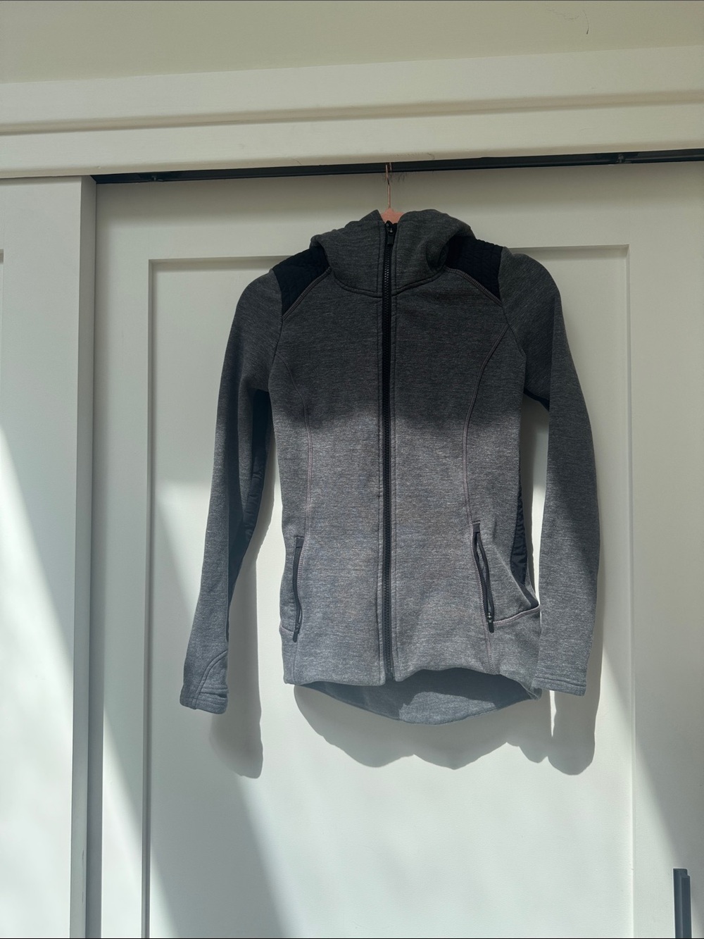 Athleta Gray Full-Zip workout hoodie